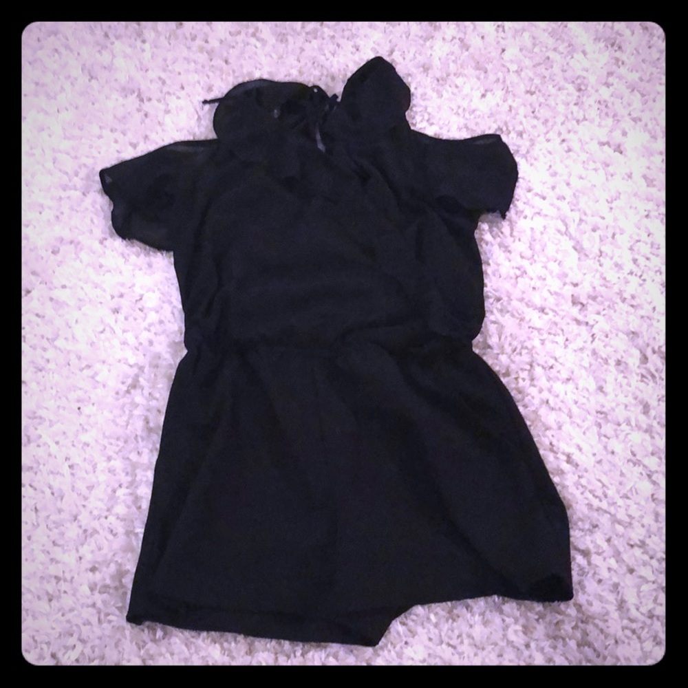 Black cold shoulder romper